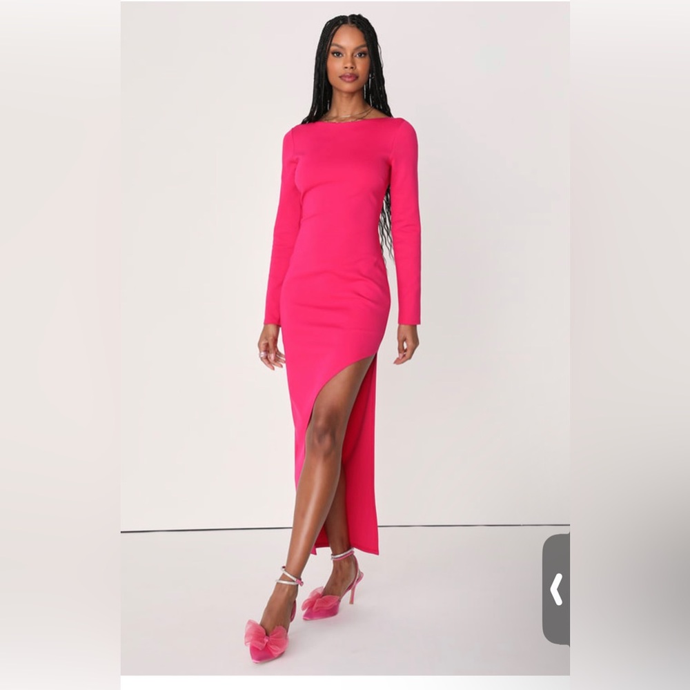 BRAND NEW- Never worn- Hot Pink, Beautiful, Long sleeve dress